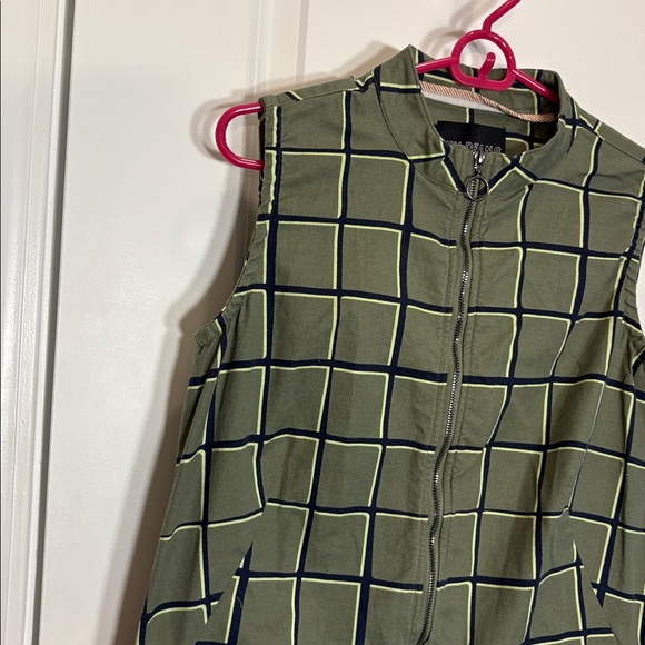 Wildfang windowpane jumpsuit green small - Picture 3 of 8